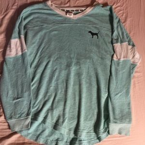 PINK Large Turquoise Long Sleeve Shirt